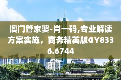 澳门管家婆-肖一码,专业解读方案实施，商务精英版GY8336.6744