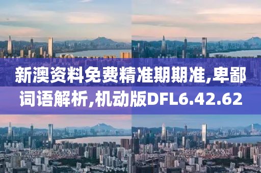 新澳资料免费精准期期准,卑鄙词语解析,机动版DFL6.42.62