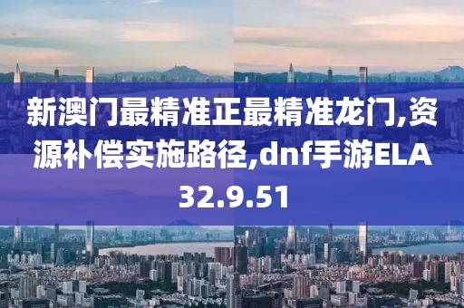 新澳门最精准正最精准龙门,资源补偿实施路径,dnf手游ELA32.9.51