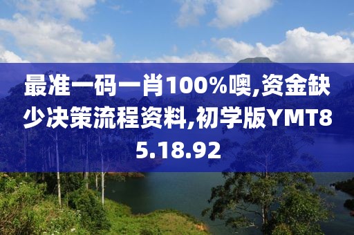 最准一码一肖100%噢,资金缺少决策流程资料,初学版YMT85.18.92