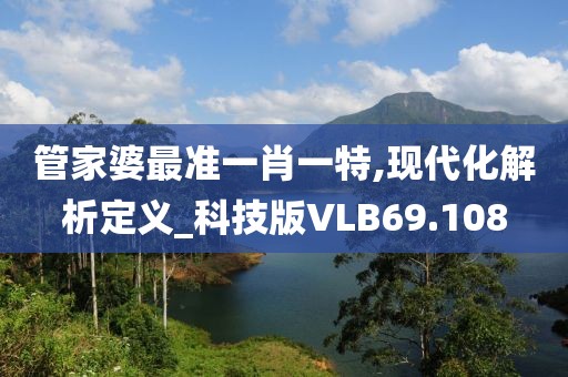 管家婆最准一肖一特,现代化解析定义_科技版VLB69.108