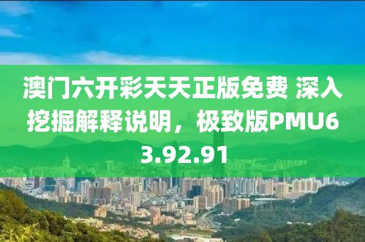澳门六开彩天天正版免费 深入挖掘解释说明，极致版PMU63.92.91