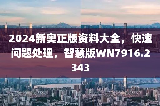 2024新奥正版资料大全，快速问题处理，智慧版WN7916.2343