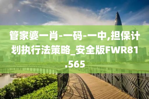 管家婆一肖-一码-一中,担保计划执行法策略_安全版FWR81.565