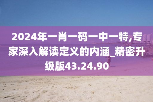 2024年一肖一码一中一特,专家深入解读定义的内涵_精密升级版43.24.90