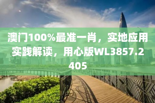 澳门100%最准一肖，实地应用实践解读，用心版WL3857.2405