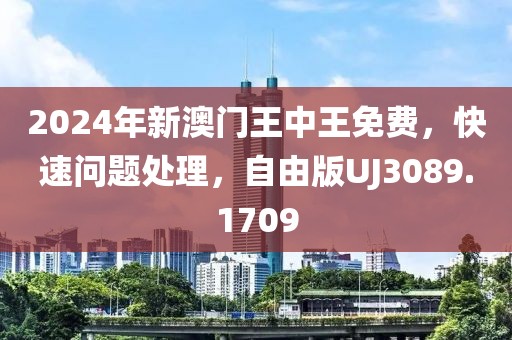 2024年新澳门王中王免费，快速问题处理，自由版UJ3089.1709