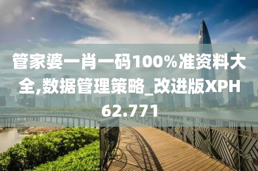 管家婆一肖一码100%准资料大全,数据管理策略_改进版XPH62.771