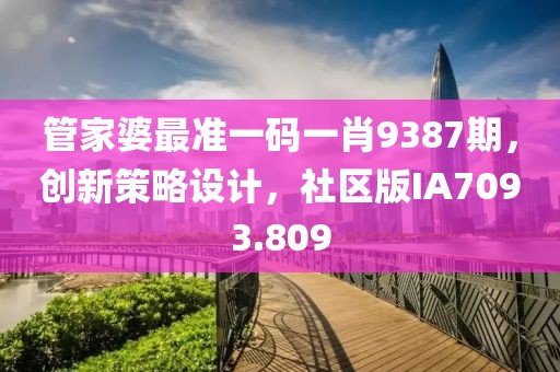 管家婆最准一码一肖9387期，创新策略设计，社区版IA7093.809
