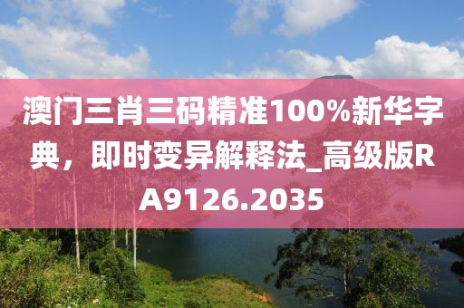 澳门三肖三码精准100%新华字典，即时变异解释法_高级版RA9126.2035