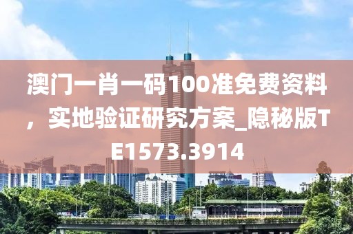 澳门一肖一码100准免费资料，实地验证研究方案_隐秘版TE1573.3914
