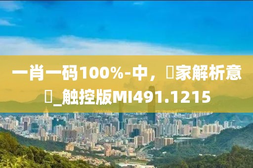 一肖一码100%-中，專家解析意見_触控版MI491.1215