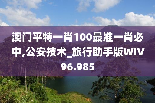 澳门平特一肖100最准一肖必中,公安技术_旅行助手版WIV96.985