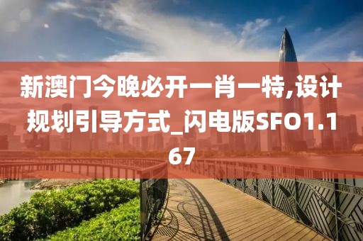 新澳门今晚必开一肖一特,设计规划引导方式_闪电版SFO1.167