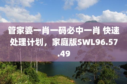 管家婆一肖一码必中一肖 快速处理计划，家庭版SWL96.57.49